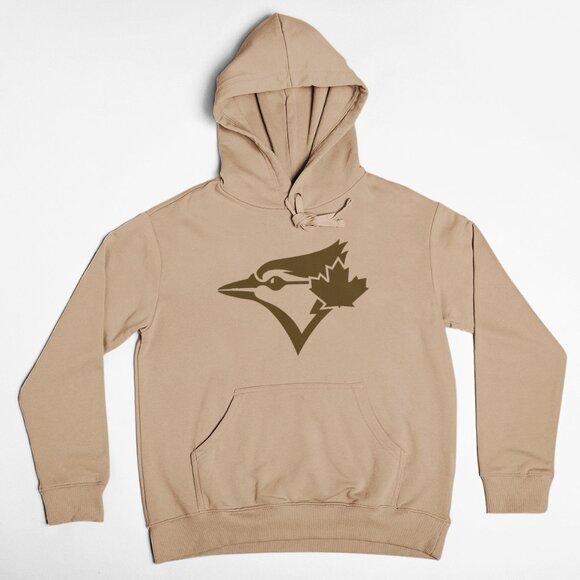 Team Fans Other - NEW Toronto Blue Jays Fall Tonal Big Logo Pullover Fleece Hoodie TAN SAND